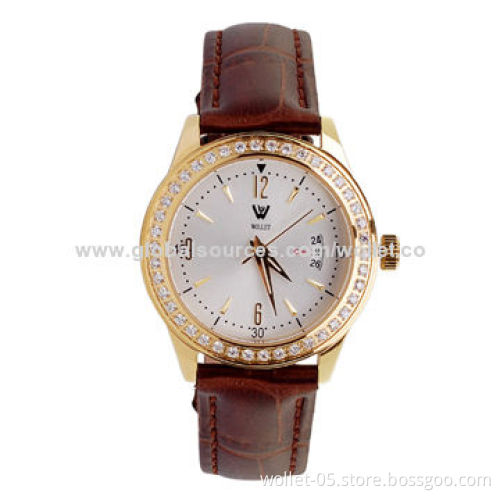 Women's Dial Date Fashionable Stainless Steel Analog Watches, Customized Logos are Welcome